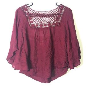 Maroon Crop top blouse